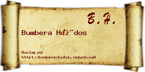 Bumbera Hódos névjegykártya